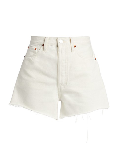 90s Low Slung High-Rise Cut-Off Jean Shorts | Saks Fifth Avenue