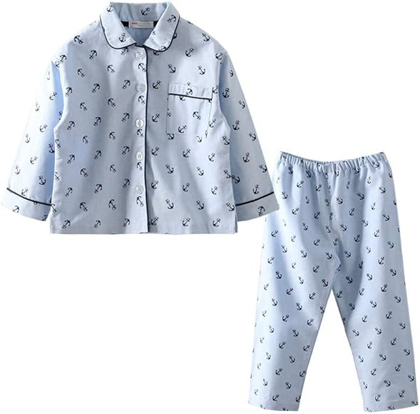Mud Kingdom Boutique Girls Boys Pajamas Set Collared Long Sleeve Sleepwear | Amazon (US)