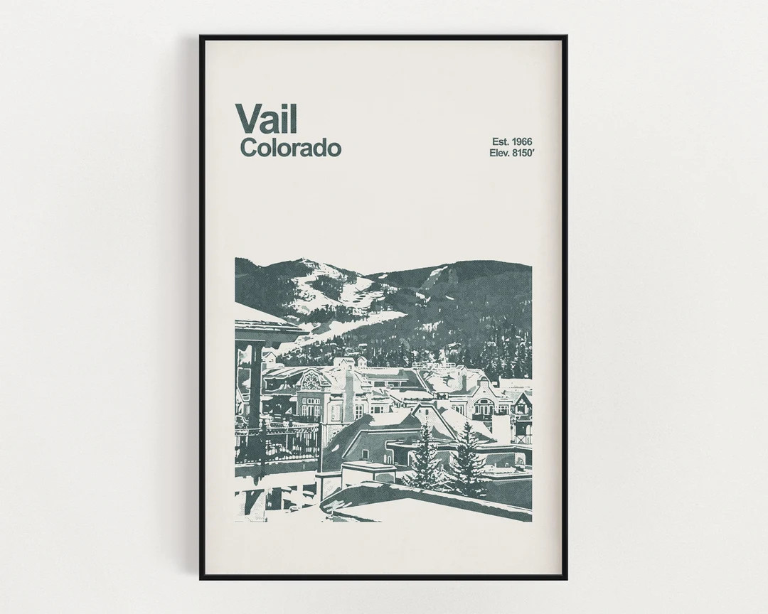 Vail Colorado Poster Minimalist Wall Art Ski Colorado - Etsy | Etsy (US)