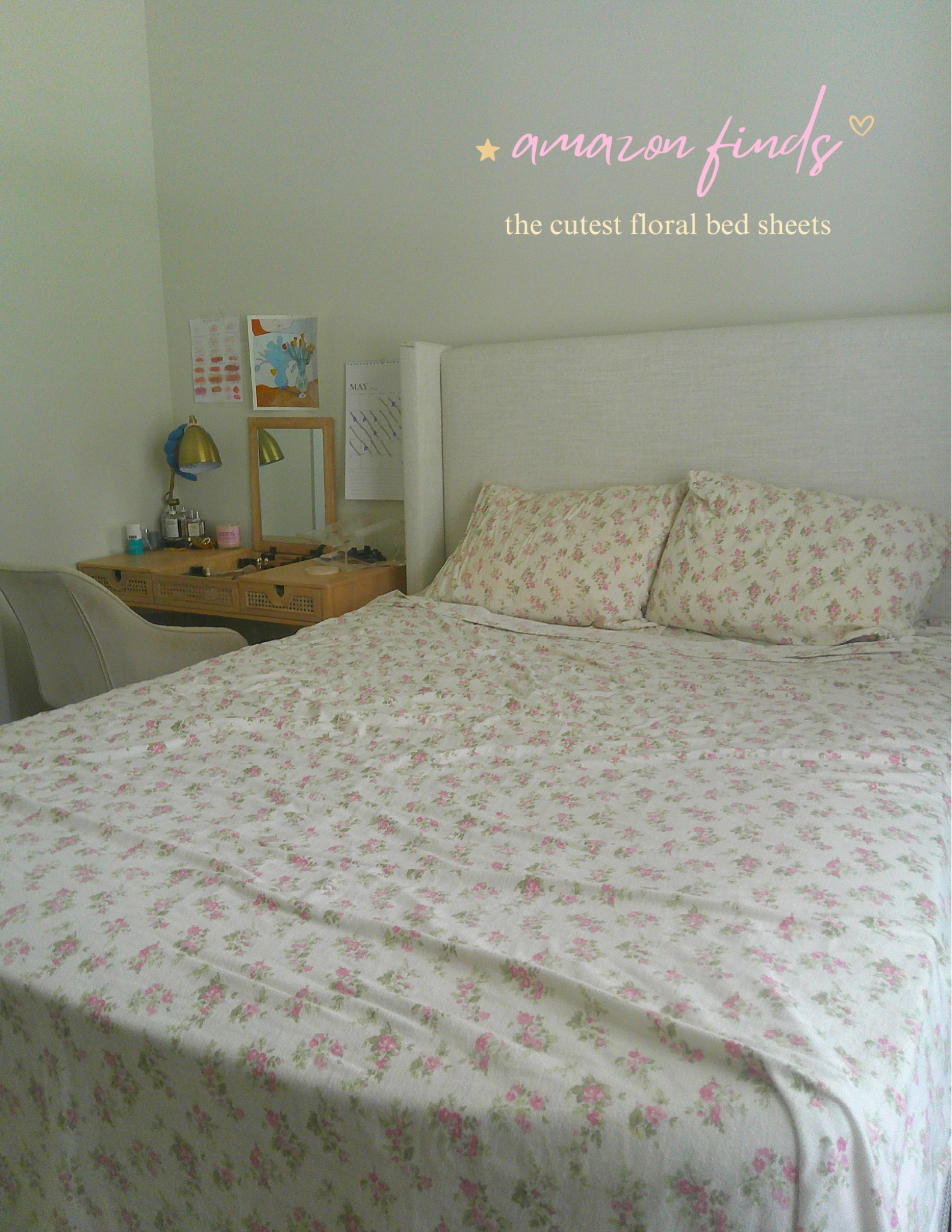 The cutest and softest floral bed sheets 