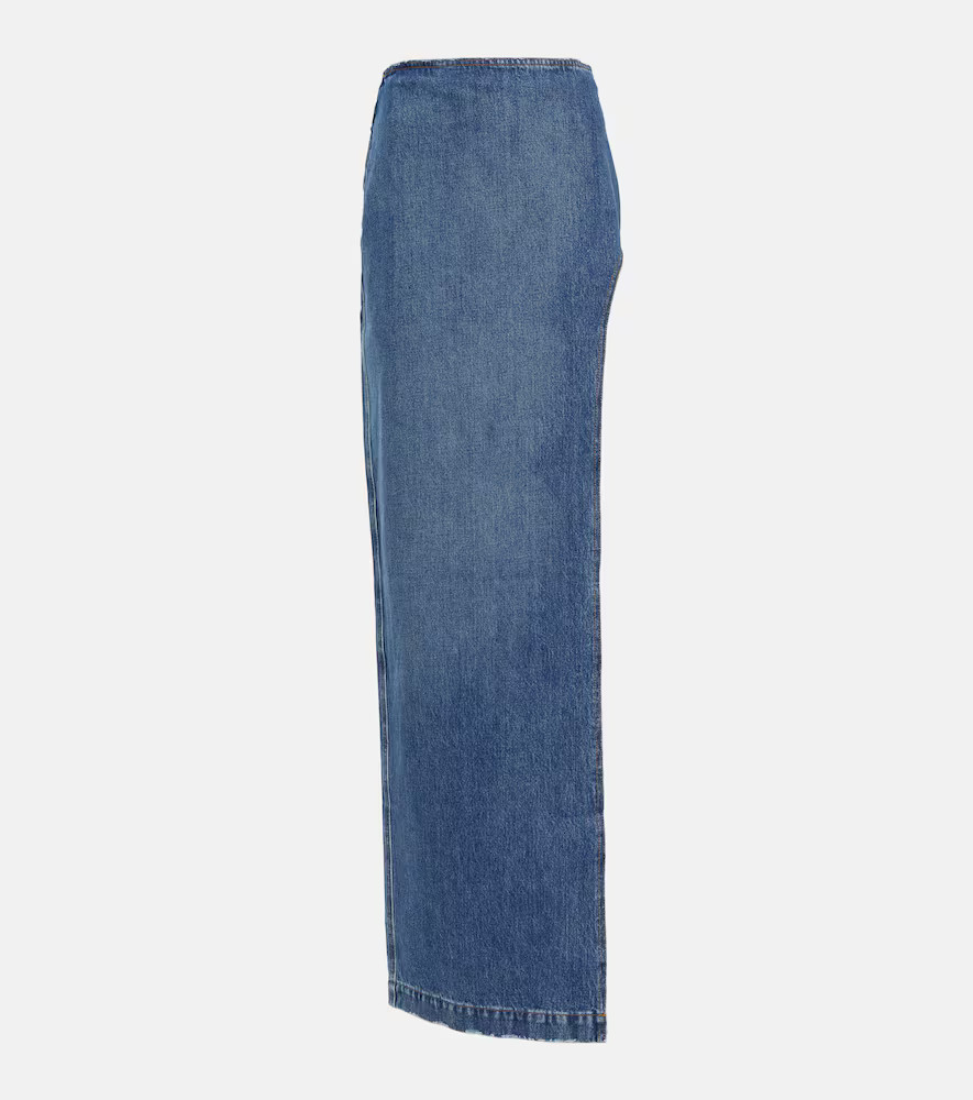 MÃ´not Side-slit denim maxi skirt | Mytheresa (US/CA)