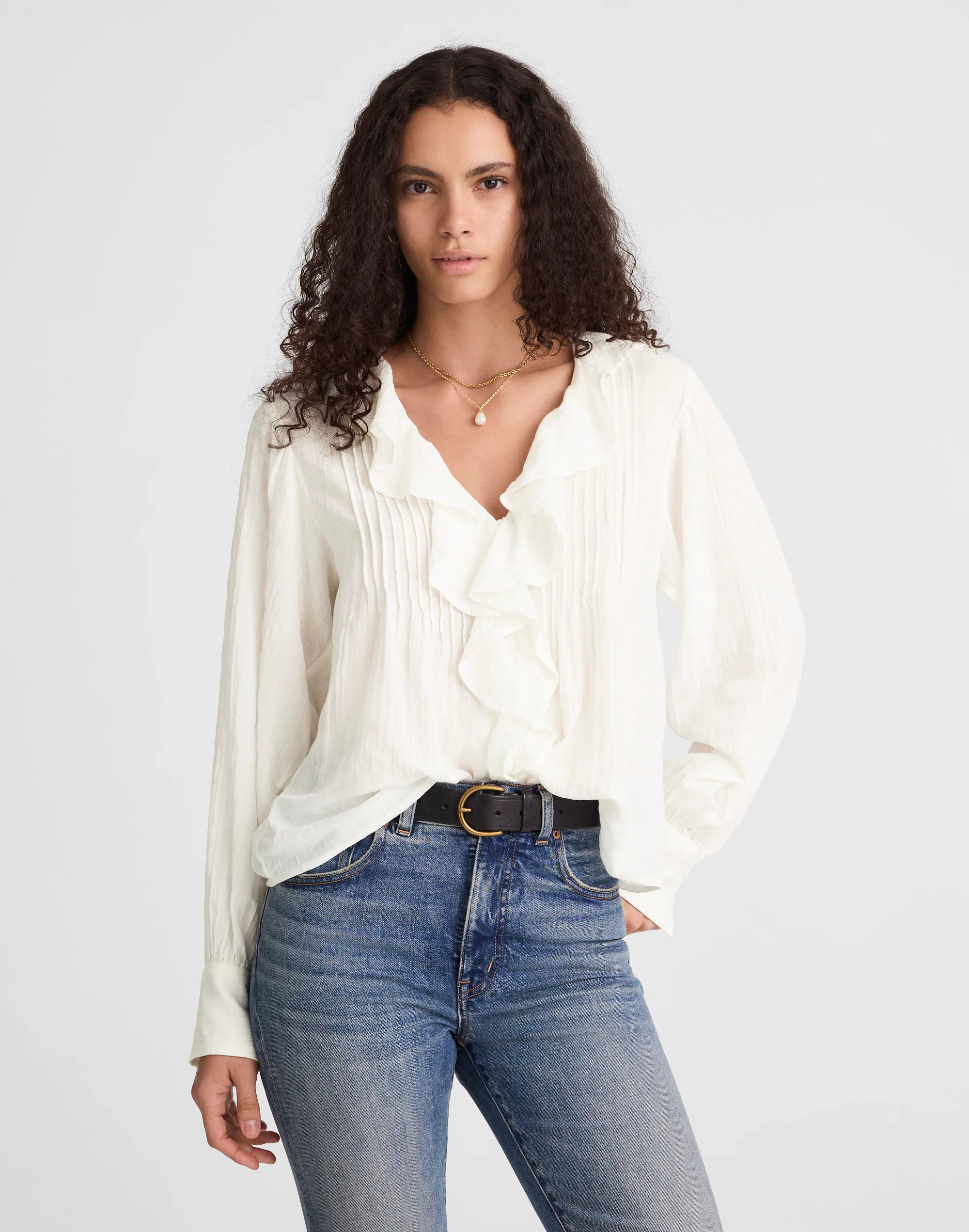 Ruffled Pintuck Top | Madewell