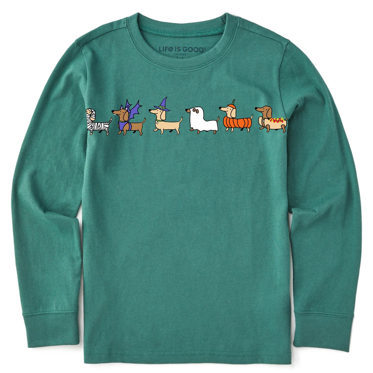 Kids Weenie Costume Parade Long Sleeve Crusher Tee | Life is Good
