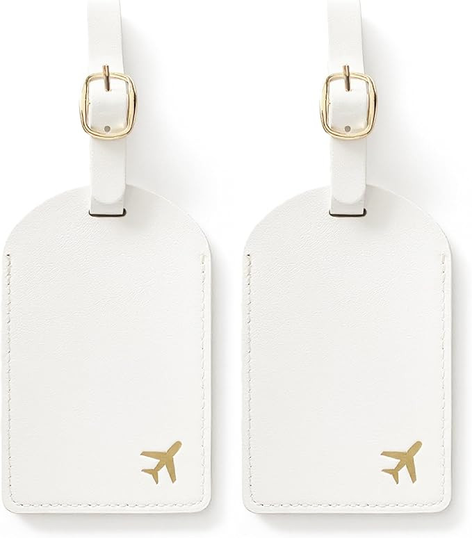 Luggage Tags for Suitcases, PU Leather Travel Tags for Luggage.(Cream) | Amazon (US)