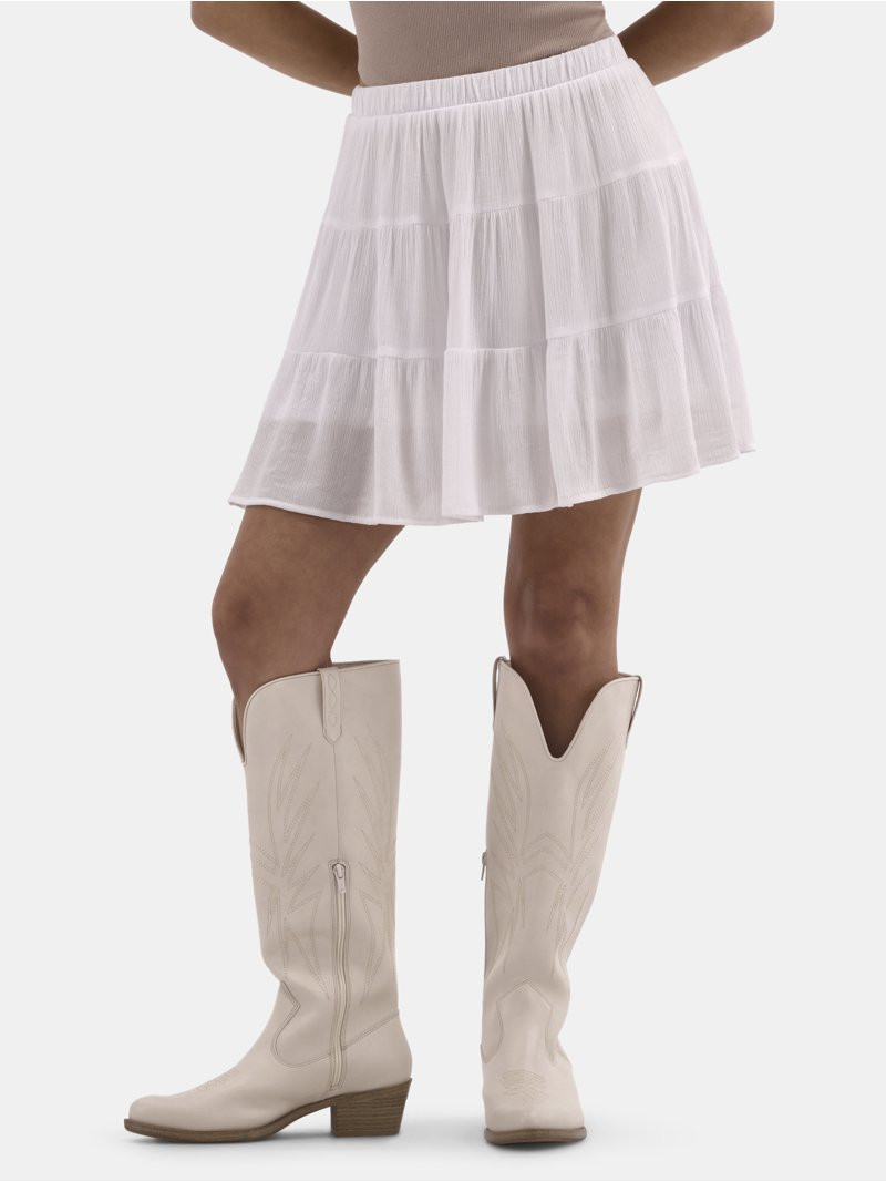 No Boundaries Tiered Mini Skirt, Women's | Walmart (US)