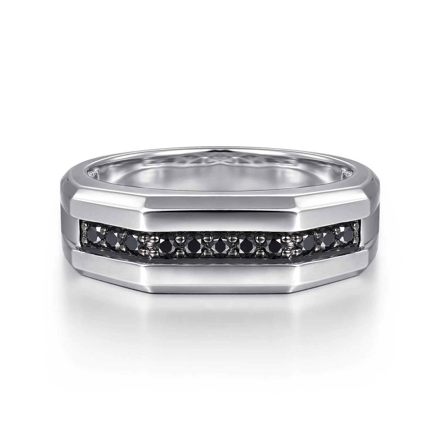 Bold Silver and Black Spinel Men's Band | J. Brooks Jewelers