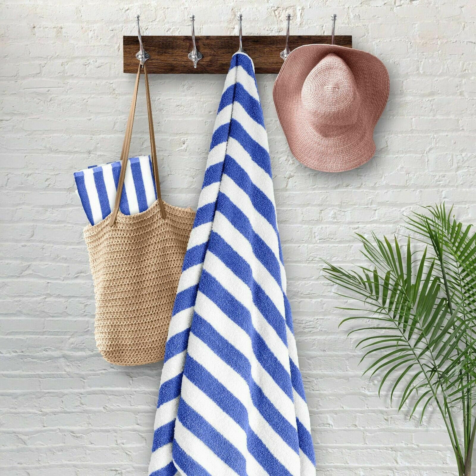 Bargain Honcho Ultra-Soft 100% Cotton Jumbo Assorted Striped Pool Cabana Beach Towels 4-Pack - Wa... | Walmart (US)