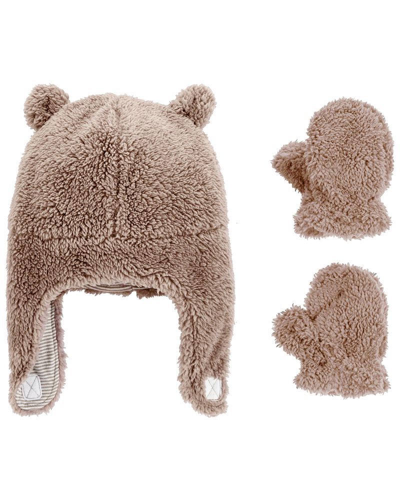 2-Piece Sherpa Hat & Mittens Set | Carter's