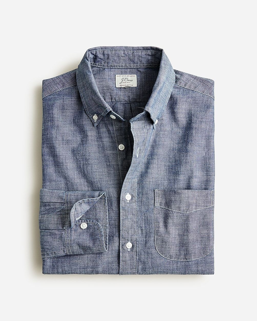 Organic cotton chambray shirt in one-year wash | J.Crew US