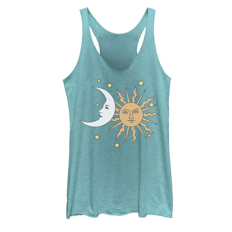 Juniors' Moon And Sun Colorful Portrait Tank Top, Girl's, Size: XS, Tahiti Blue | Kohl's
