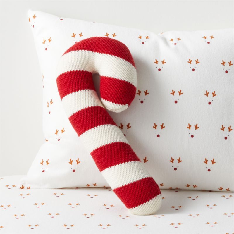 Candy Cane Kids Christmas Throw Pillow + Reviews | Crate & Kids | Crate & Barrel