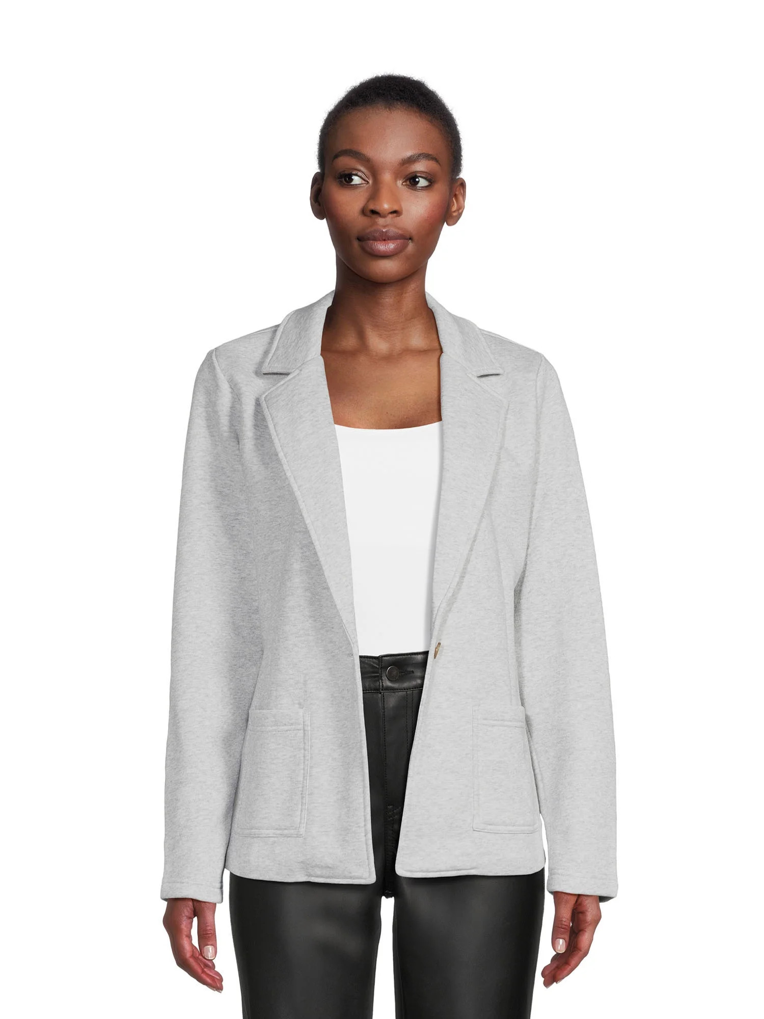 Time and Tru Women's French Terry Cloth Blazer, Sizes XS-XXXL | Walmart (US)