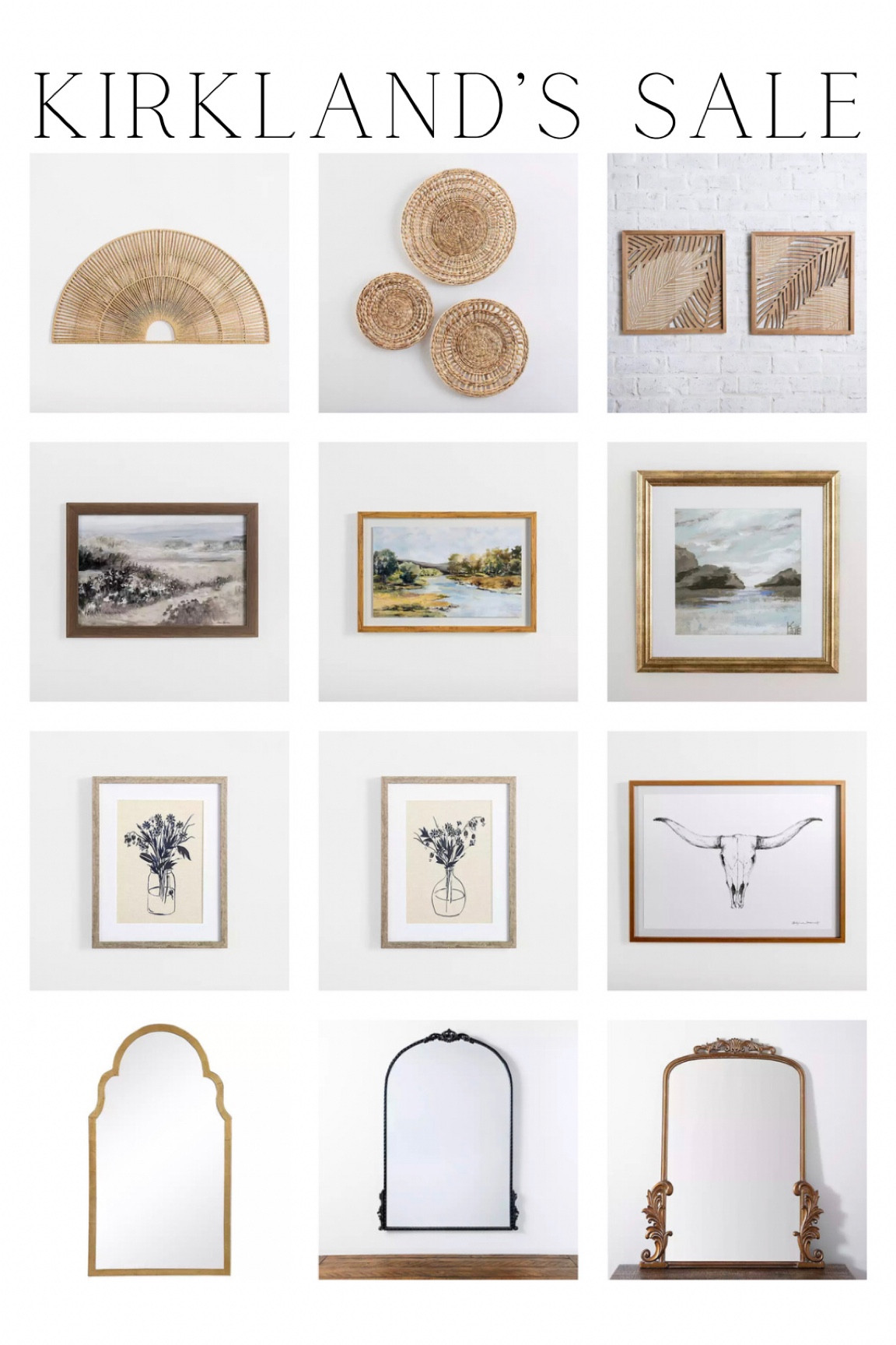 Some of my favorite pieces from the Kirkland sale, wall, decor, mirrors, wall baskets, so much to pick from and all 30% off with code FRIEND

#LTKsalealert #LTKhome #LTKFind