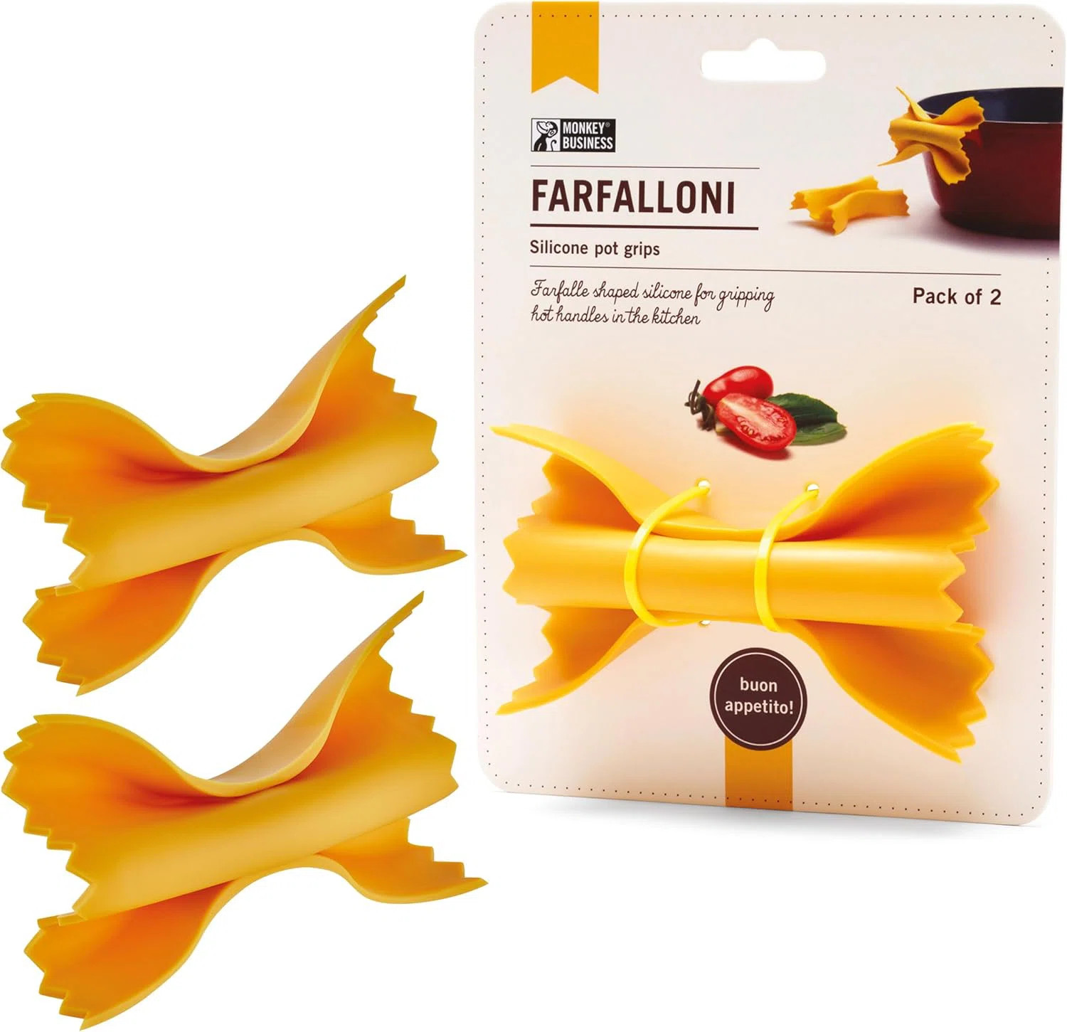 Monkey Business Oven mitts - Farfalloni pasta shaped silicone grips for handling hot pots pans an... | Wayfair North America