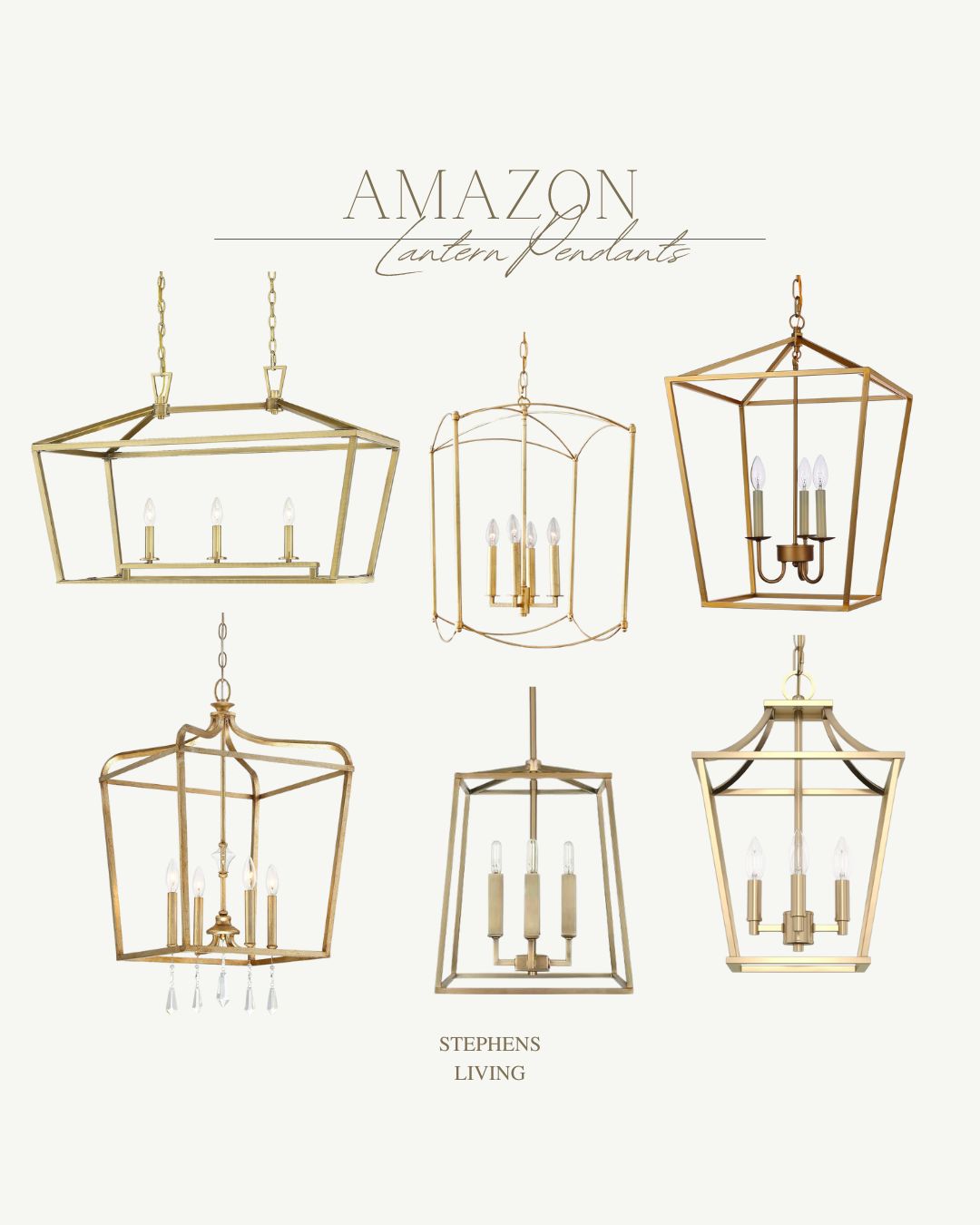 Amazon Gold Lantern Pendant Lighting | Amazon (US)