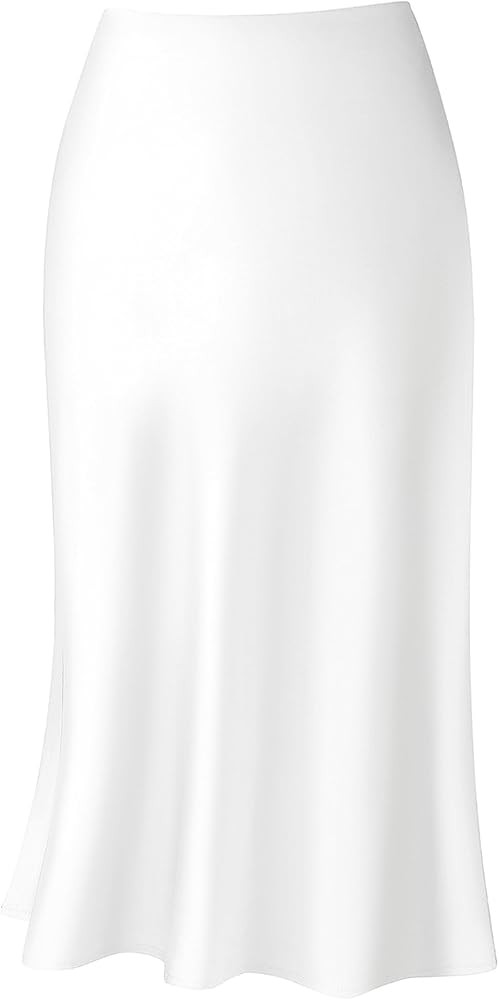 Keasmto Leopard Skirt for Women Midi Length High Waist Silk Satin Elasticized Cheetah Casual Ladi... | Amazon (US)