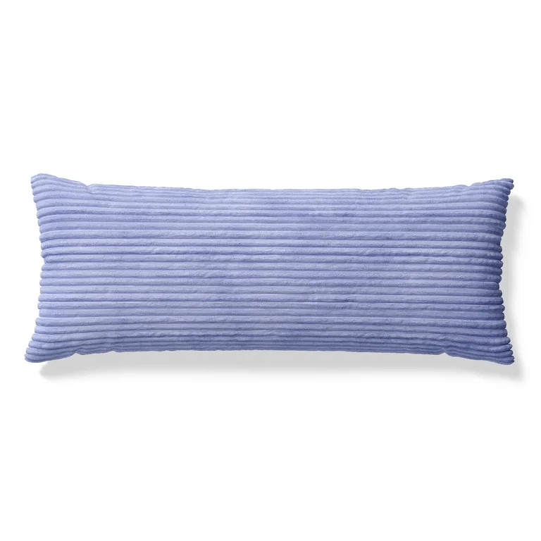 Mainstays Kids Body Pillow with Plush Ribbed Corduroy Removable Cover, 48" x 20", Light Purple | Walmart (US)