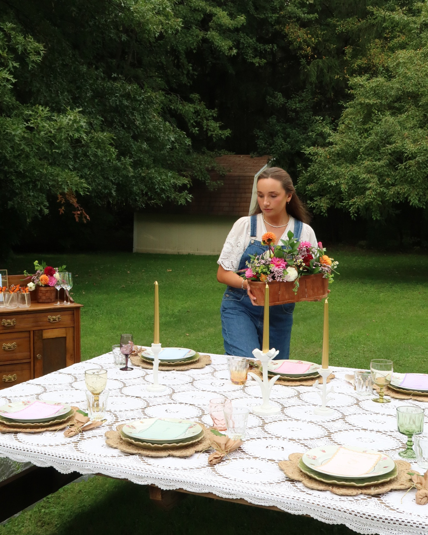The BEST overalls!! So comfortable and flattering and also amazing quality. I love pairing them with a girly top like this white embroidered tie front top for some contrast. My new favorite outfit!

#LTKSeasonal #LTKfindsunder100