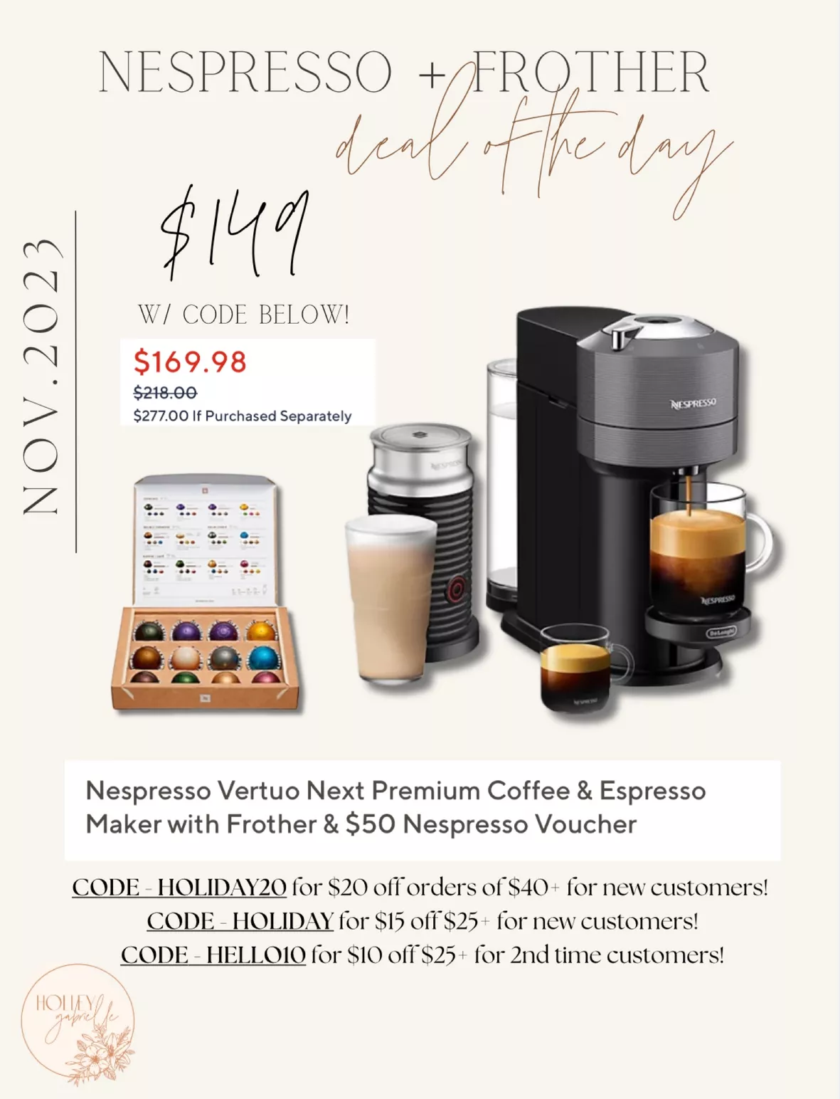 Nespresso Vertuo Next with Milk Frother, Coffee and Voucher