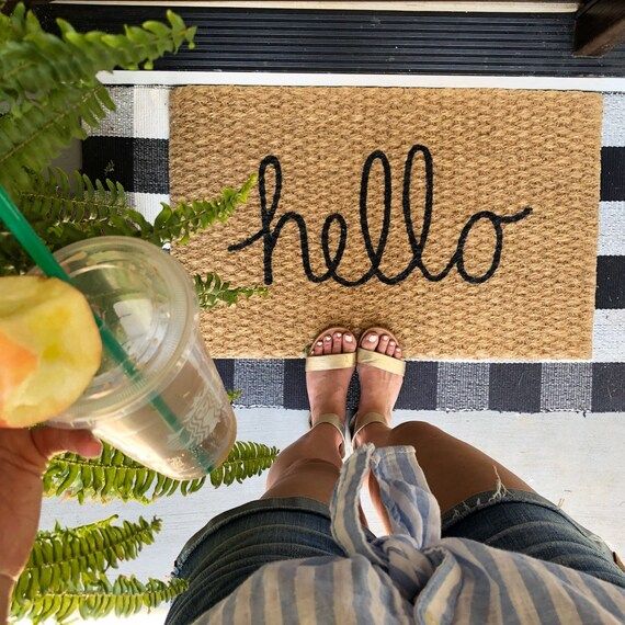 Hello Welcome Mat Fun Doormats for Fun Doorsteps | Etsy | Etsy (US)