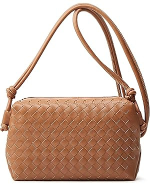 Woven Crossbody Bags for Women: Vegan Leather Handbag - Handwoven Small Purse - Trendy Shoulder B... | Amazon (US)