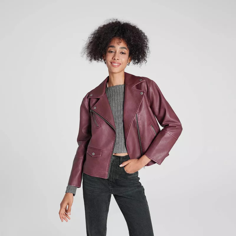 Women's Faux Leather Biker Jacket - Wild Fable™ | Target