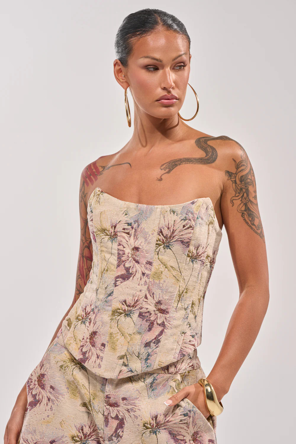 SWEETIE PIE BROCADE CORSET TOP | AKIRA