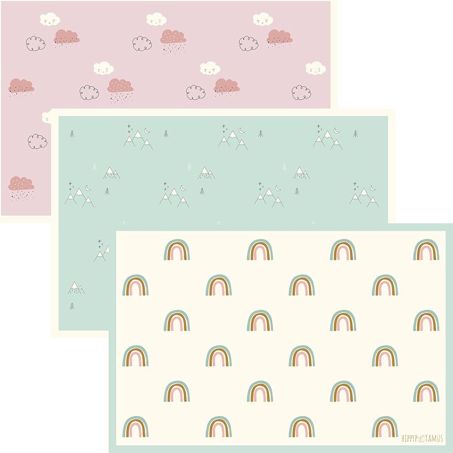 Hippypotamus Disposable Placemats Baby - Pack of 45 BPA Free Table Toppers for Kids and Toddlers ... | Amazon (US)