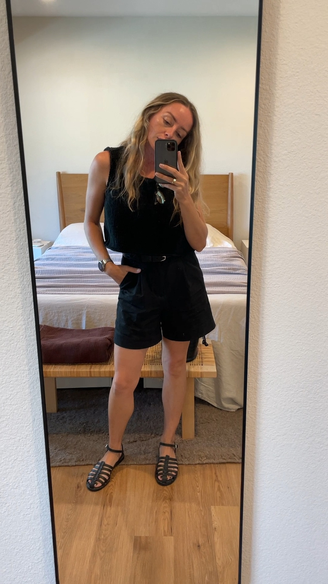 Summer with a little fall? Tailored shorts with a sweater vest tank. 🖤✔️

#LTKSeasonal #LTKshoecrush #LTKstyletip