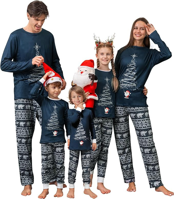Rnxrbb 2025 Matching Family Christmas Pajamas Holiday Family Christmas Pjs Set Sleepwear Xmas Jam... | Amazon (US)