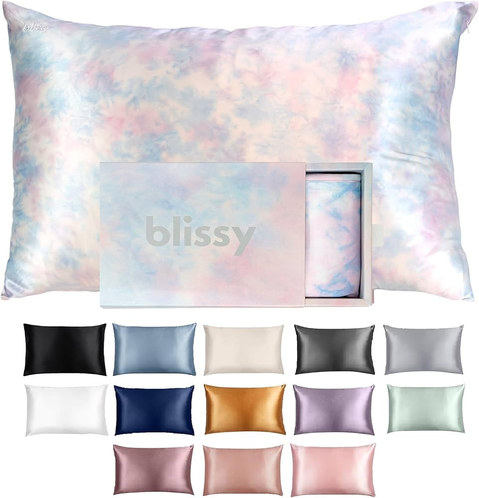 Blissy Silk Pillowcase - 100% Pure Mulberry Silk - 22 Momme 6A High-Grade Fibers - Silk Pillow Co... | Amazon (US)