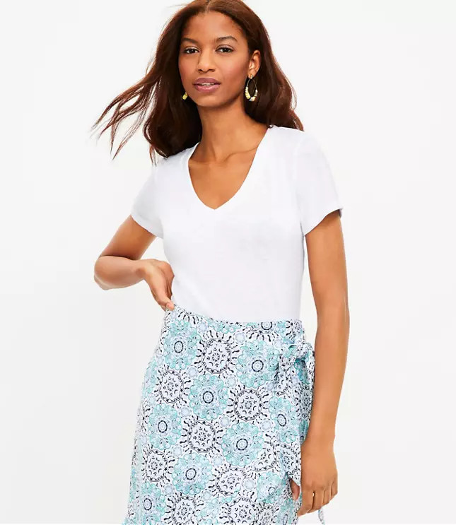 V-Neck Shirttail Tee | LOFT