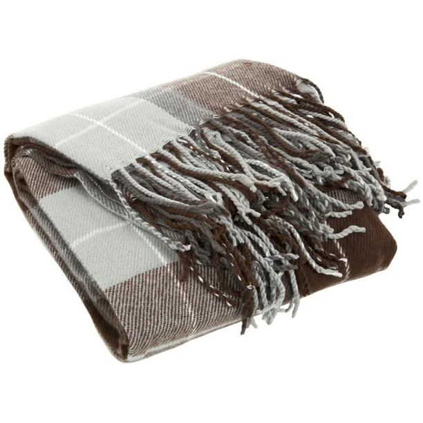 Lavish Home Cashmere-Like Blanket Throw - Brown - Walmart.com | Walmart (US)