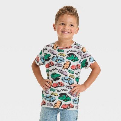 Toddler Boys' Hot Wheels Short Sleeve T-Shirt - Oatmeal 3T | Target