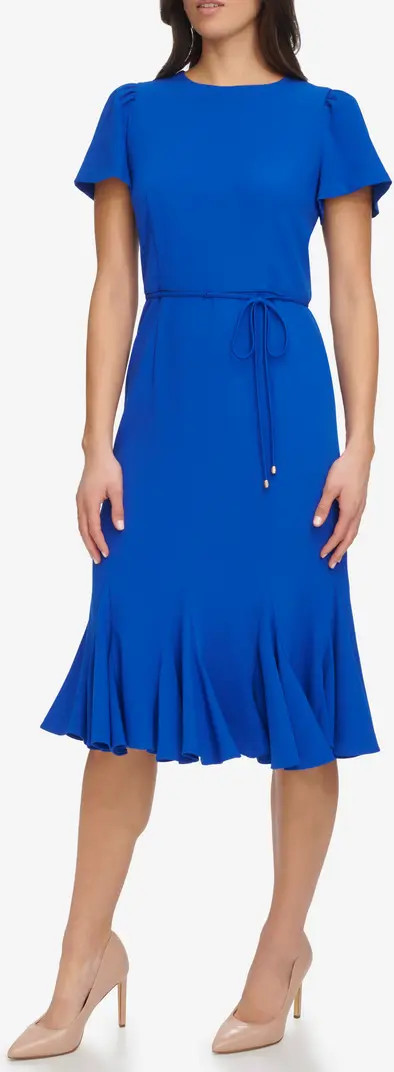 Crepe Stretch Trumpet Hem Dress | Nordstrom Rack