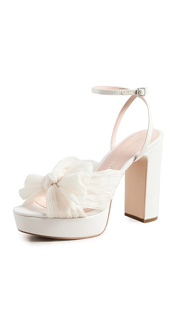 Natalia Platform Pleated Bow Sandals | Shopbop
