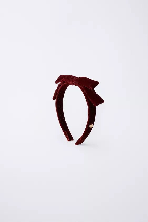 VELVET BOW SHINY HEADBAND | Zara US