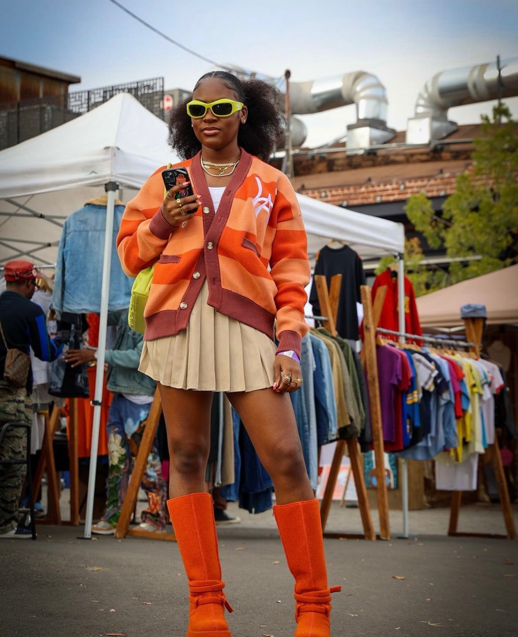 Orange casual cardigan day outfit 
#streetwear #casualoutfit #
#blackowned

#LTKunder50