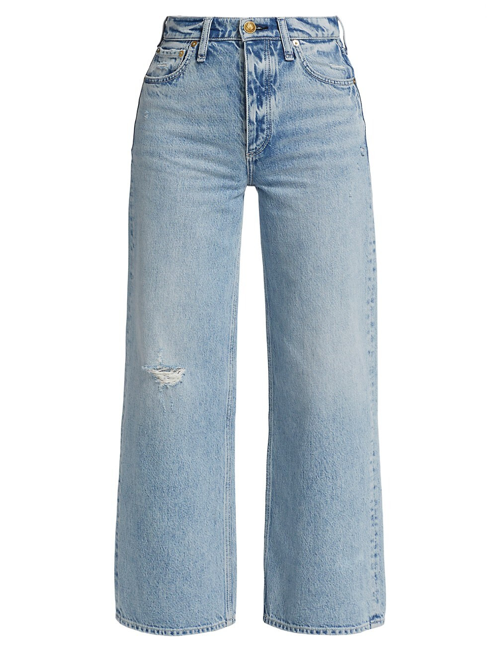 Andi Distressed High-Rise Wide-Leg Jeans | Saks Fifth Avenue