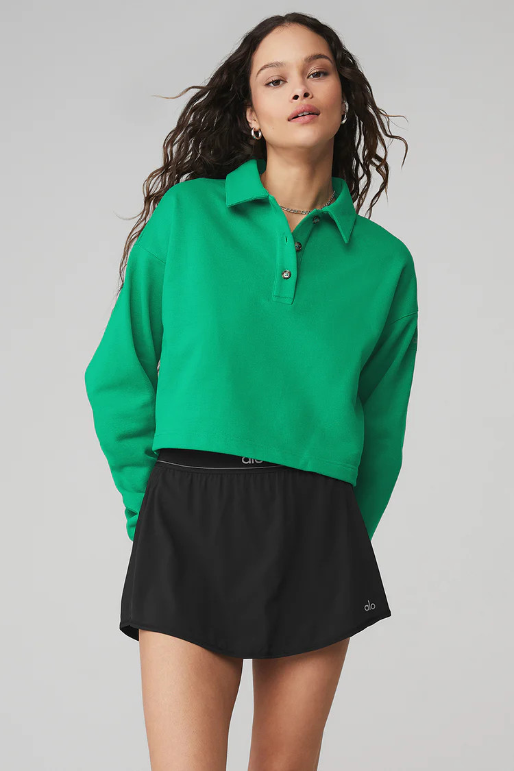 Polo Henley Pullover - Green Emerald | Alo Yoga (US)