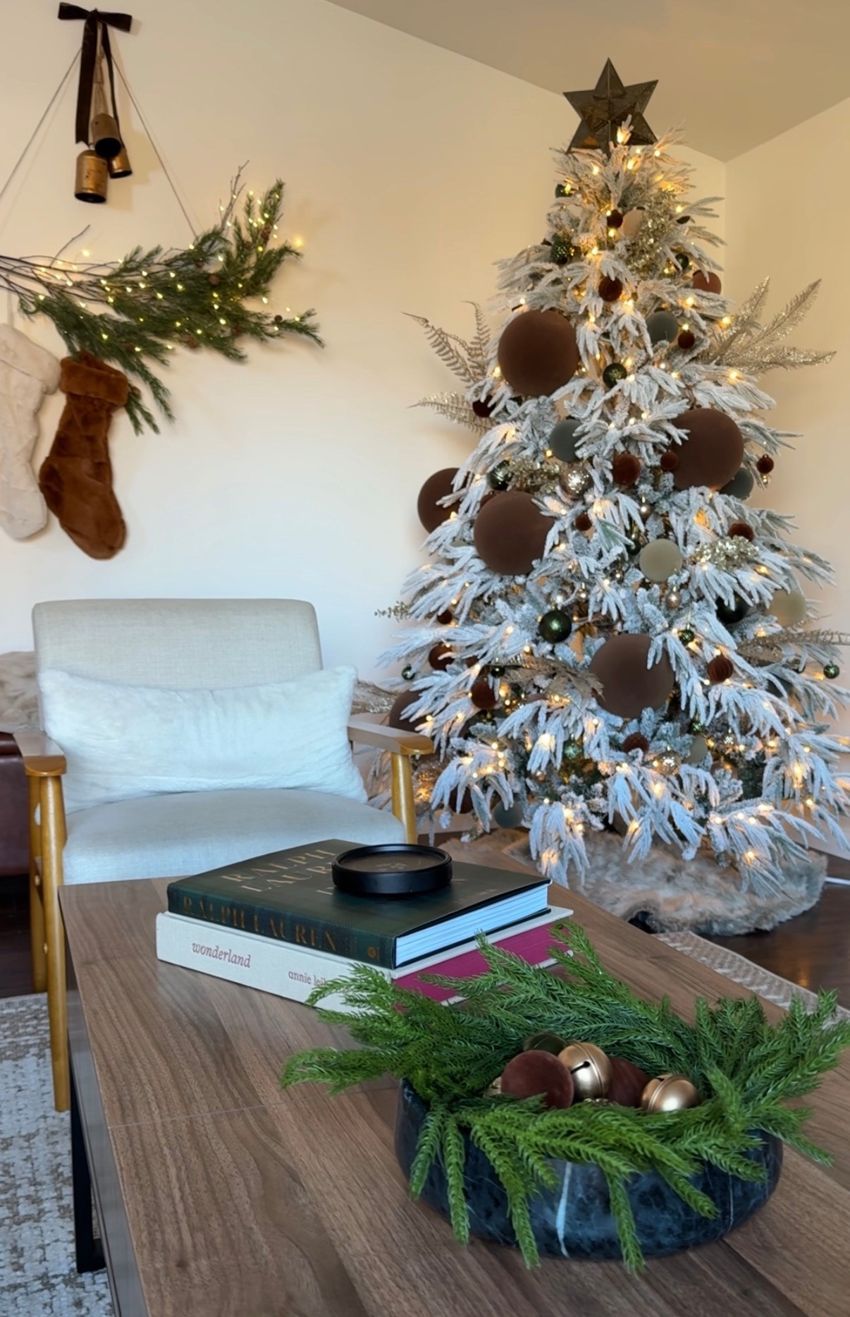 Simple realistic Christmas decor 🤎🎄 Realistic flocked Christmas treee

#LTKHome #LTKHoliday #LTKSeasonal