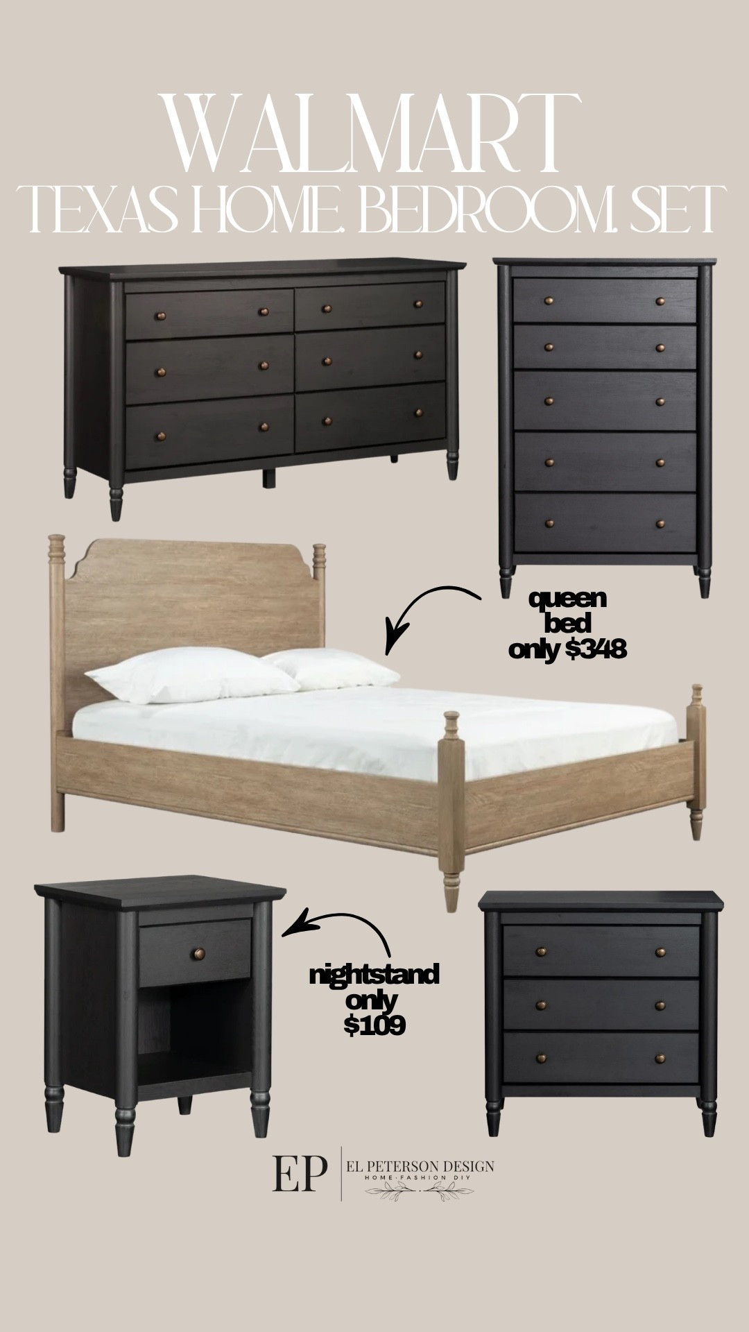 Walmart
My Texas home bedroom sets
Nightstands
Dresser drawer
Bed 

#LTKHome