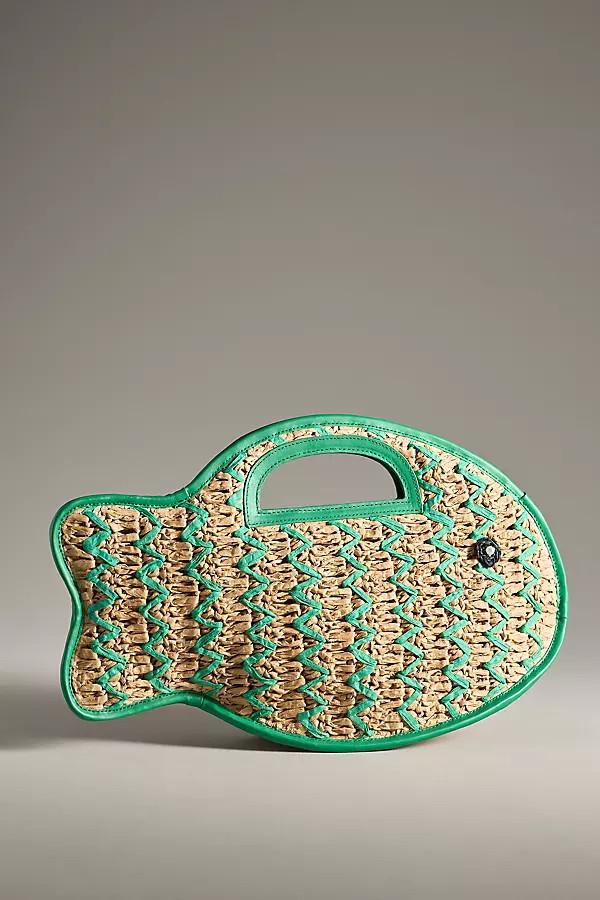 Raffia Fish Top-Handle Bag | Anthropologie (US)