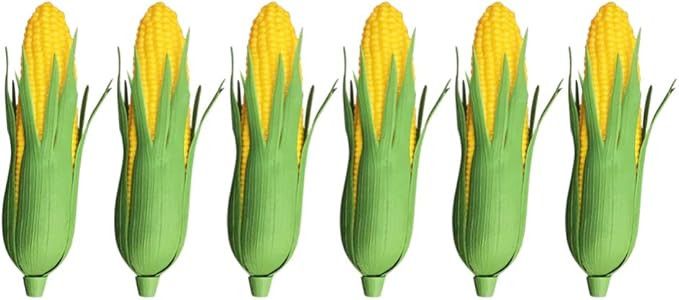 6pcs Artificial Corn, Lifelike Corn Fake Simulation Vegetable Decorations Photo Props Green | Amazon (US)