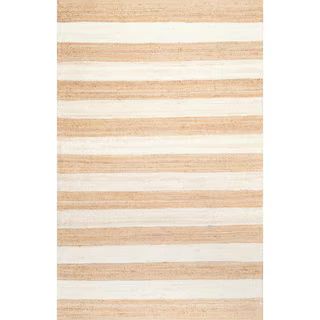 Alisia Stripes Jute Off White 4 ft. x 6 ft. Area Rug | The Home Depot