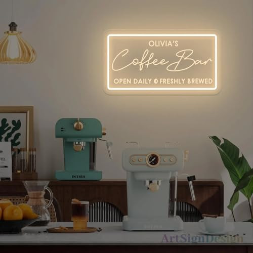 Custom Coffee Bar Sign for Wall Decor Personalized Coffee LED Neon Lights for Kitchen Cafe Shop Sign Cafe Bar Sign Gift for coffee lover | Amazon (US)
