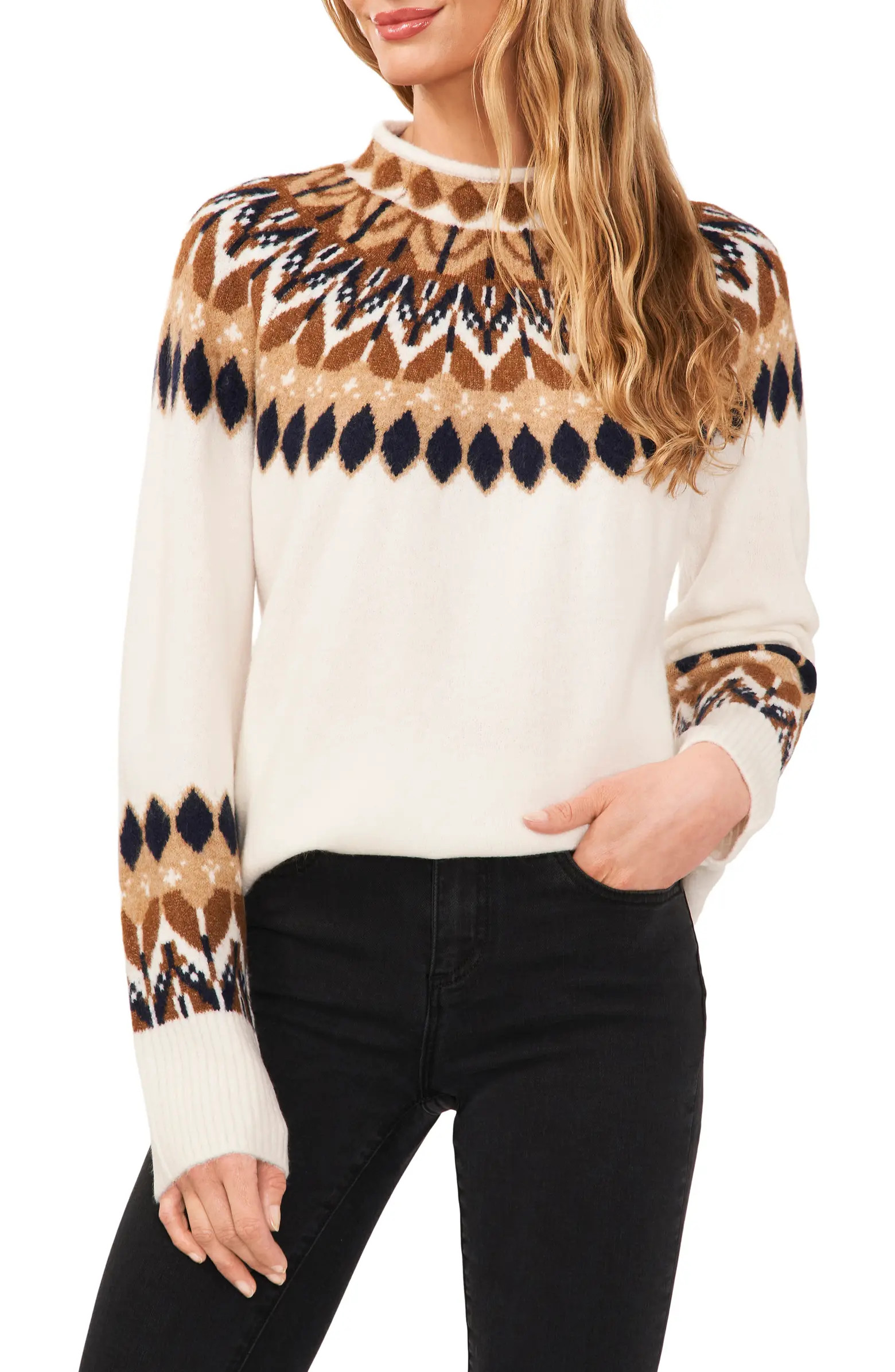 Fair Isle Funnel Neck Sweater | Nordstrom
