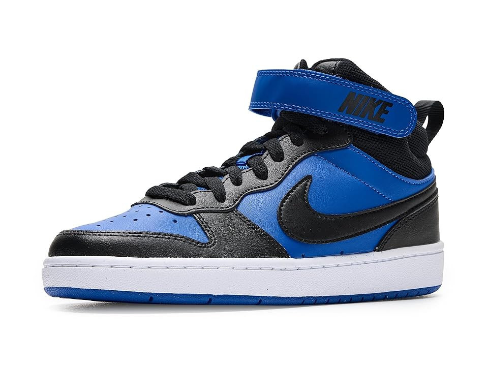 Nike Kids Court Borough Mid 2 (Big Kid) Kids Shoes Game Royal/Black/White: 5.5 Big Kid M | Zappos.com