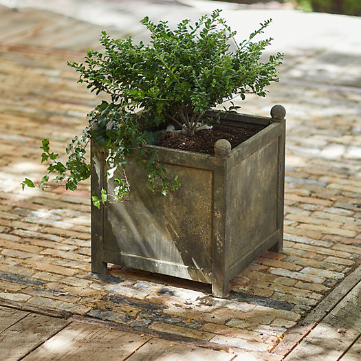 Square Galvanized Planter, 18" | Terrain