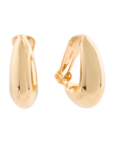 Bold Dome Tapered Half Hoop Earrings | TJ Maxx